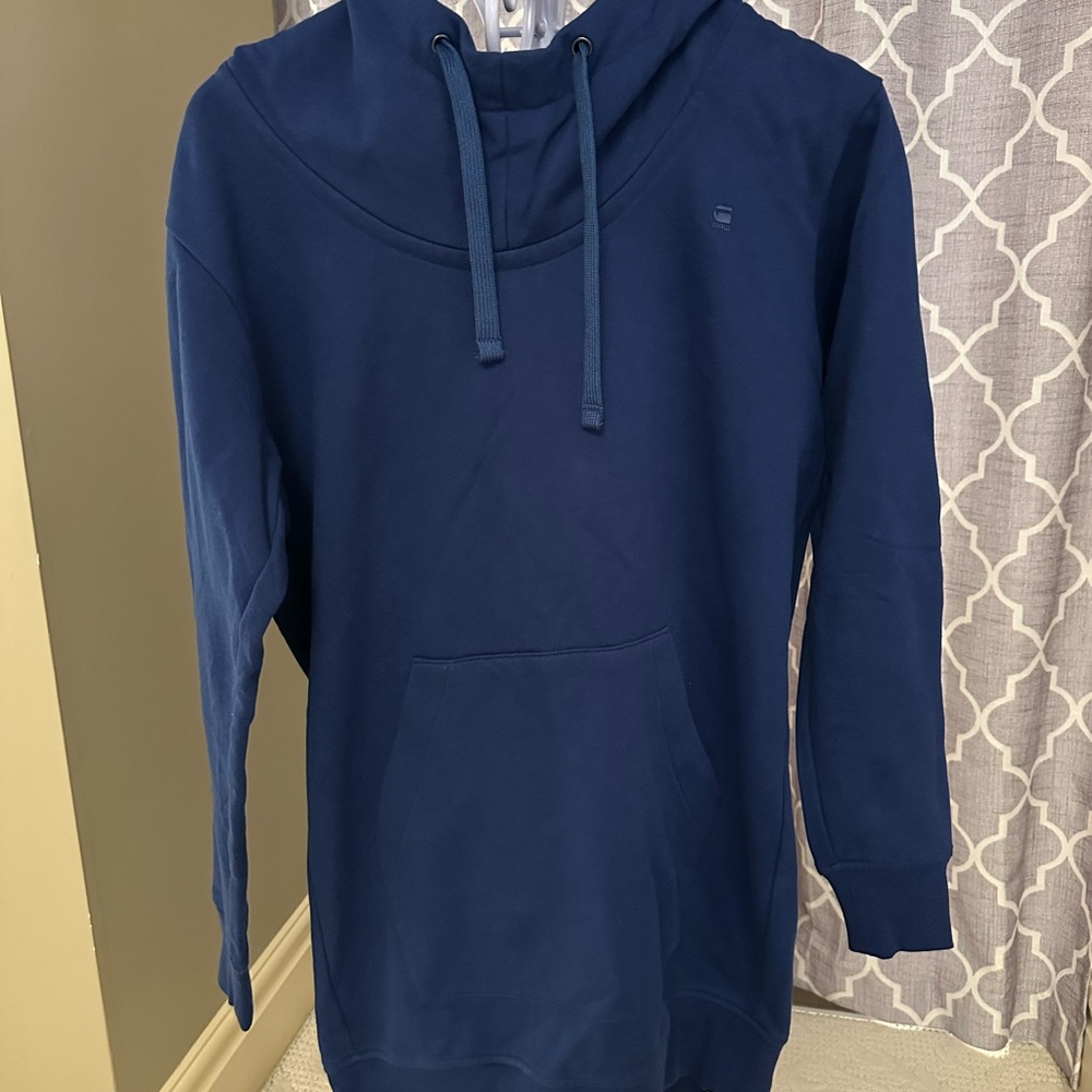 NWT G-STAR Women's Loose Fit
Hooded Sweatshirt Dress, Dark Blue